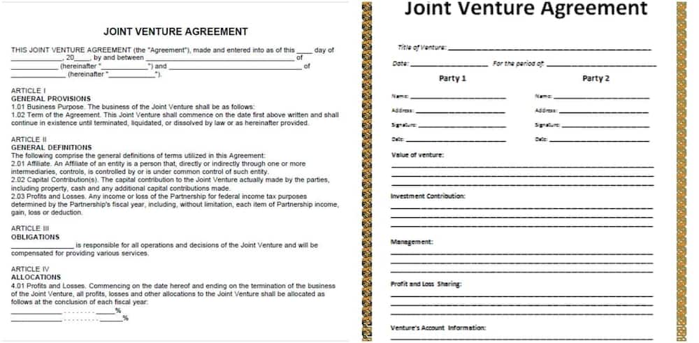 Joint venture agreement template
What is a joint venture agreement
What is a joint venture agreement