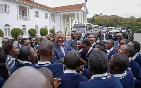 Joy as students receive buses from President Uhuru Kenyatta