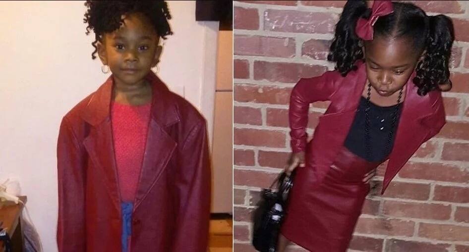 So sweet! Loving grandma turns old leather jacket into 2-piece outfit for her granddaughter (photos)