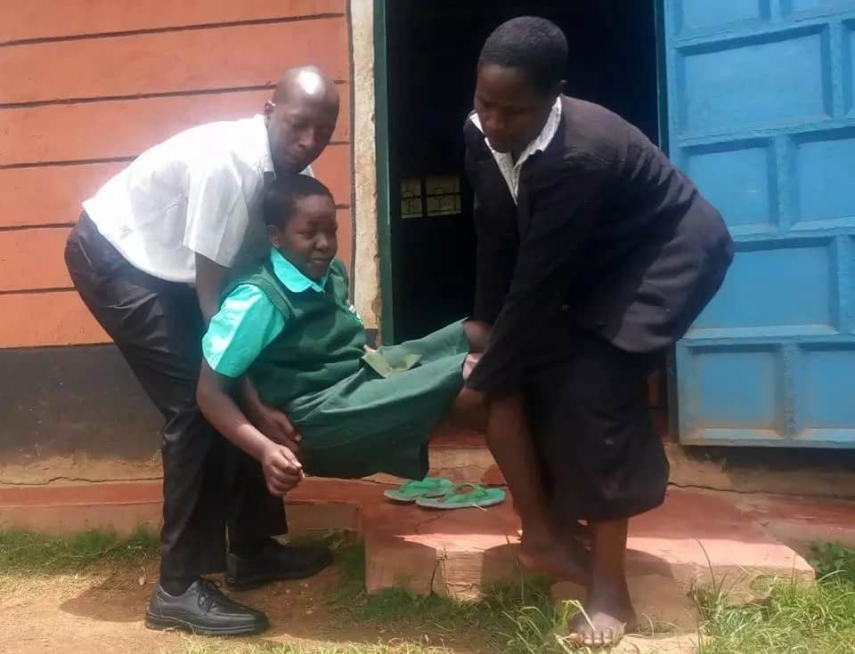 OH NO! Nyabururu Girls KCSE candidate's dreams in tatters after being struck by a mysterious illness (photos, video)