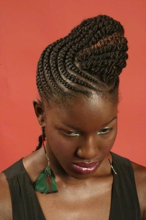 20 cute African cornrow braid hairstyles with an updo Tuko ...