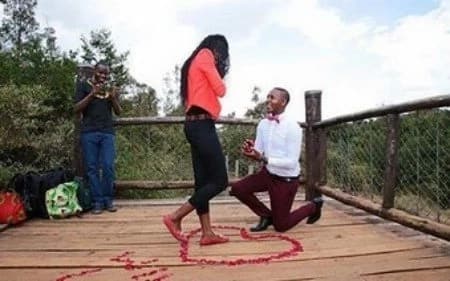 Kenyan gospel singer proposes to his lover in a beautiful surprise (photos)