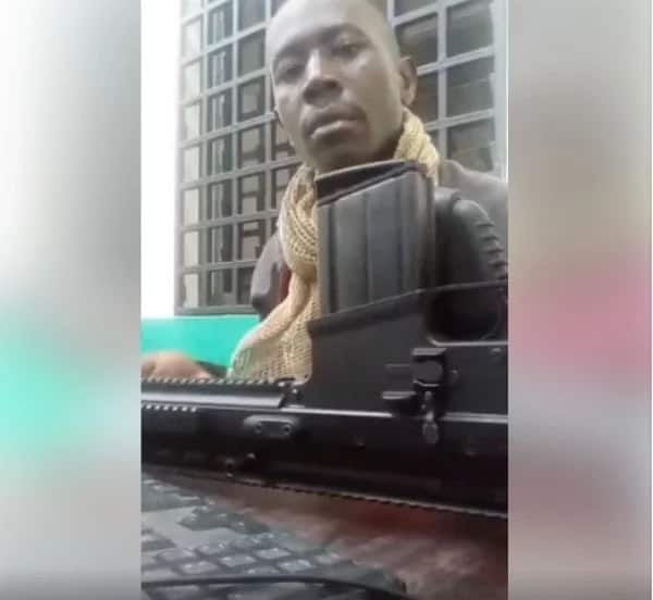 Kenyan soldier evokes anger online after firing gun and risking lives on live video