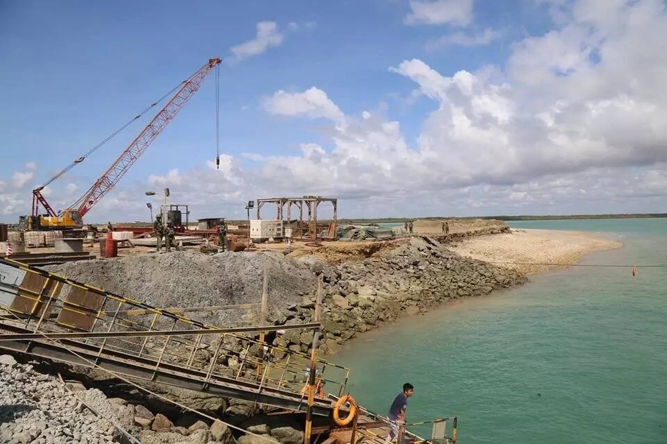 Images of Lamu Port under construction. The project has reportedly slowed down over cash flow issues.
