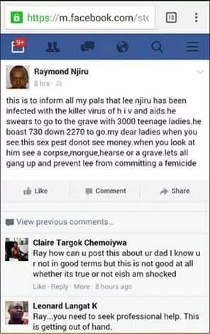 Fight between father an son spill out to social media