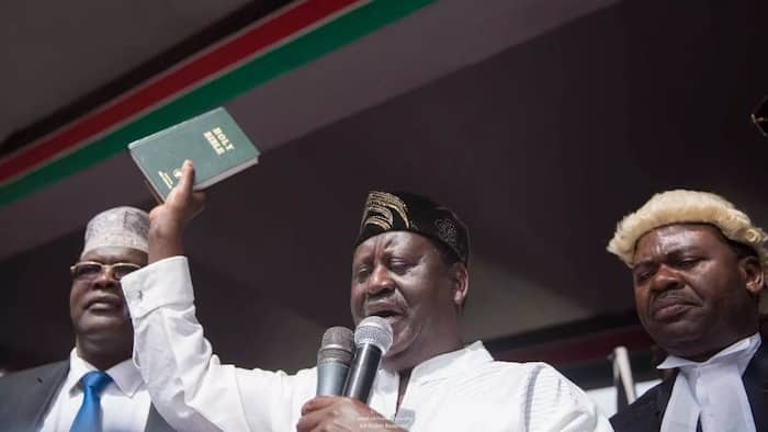 The full 90-word oath that Raila Odinga took at Uhuru park