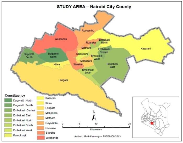 The Map Of Nairobi County List Of Nairobi County Wards In 2019 ▷ Tuko.co.ke