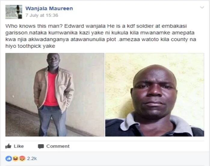 Mwanamke Mkenya amwaibisha mwanajeshi katika mtandao wa kijamii