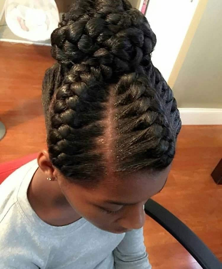 goddess braids updo hairstyles for black women