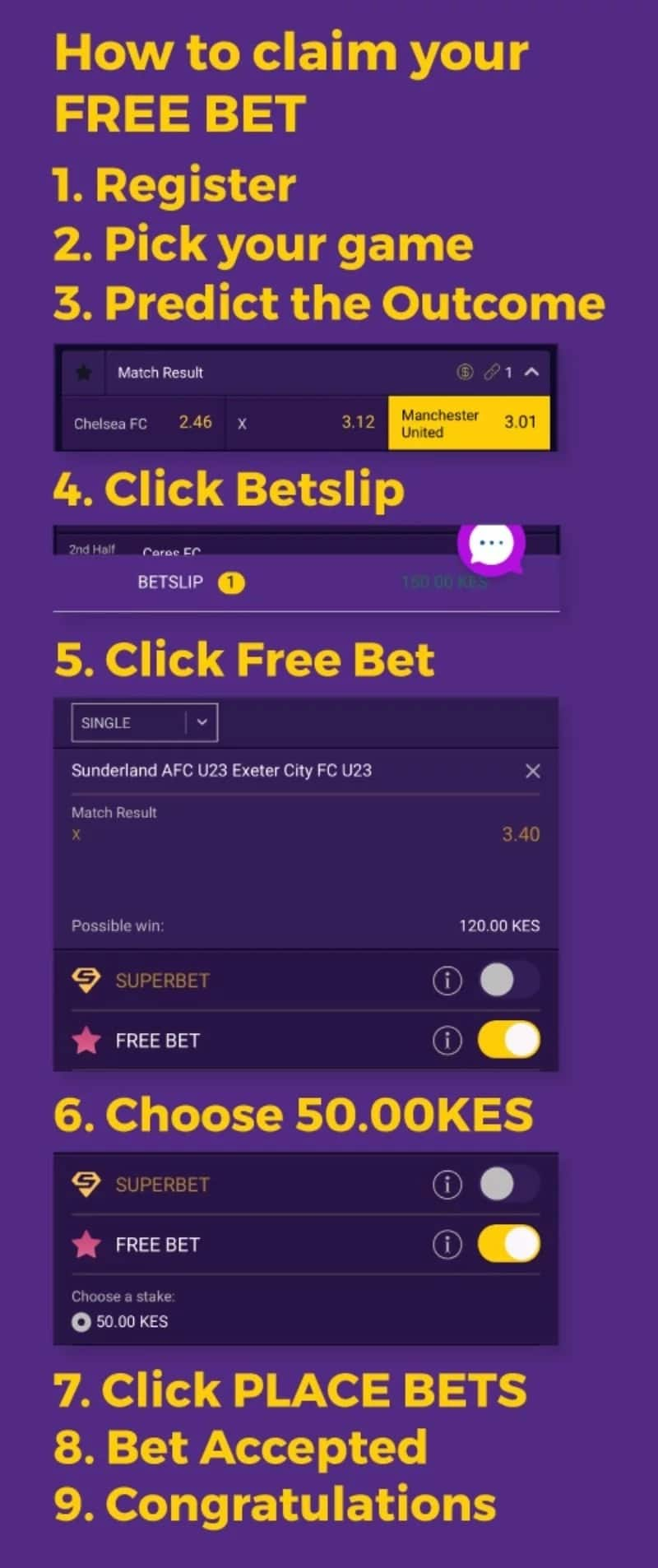 free sports bet no deposit required kenya