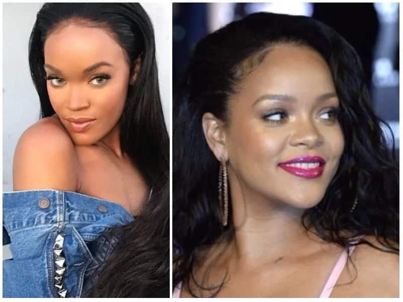 Rihanna’s identical twin sister causes confusion as people struggle to tell who between them is singer