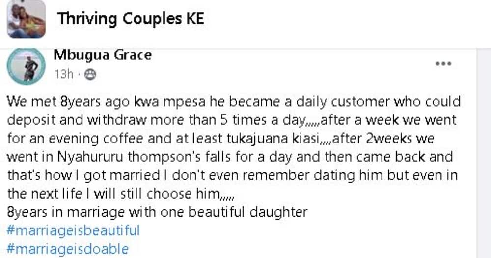 Kenyan couple who met at M-Pesa shop celebrate 8-year wedding anniversary