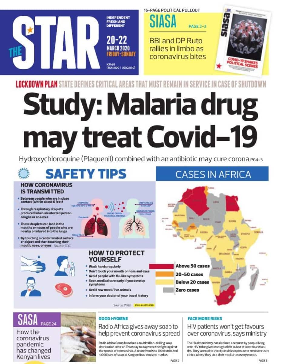 Magazetini Machi 20: Wanasanyasi wafichua dawa za Malaria zinaweza tibu coronavirus