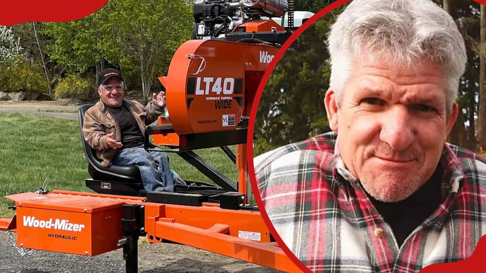 Matt Roloff poses for a photo with his new Wood-Mizer