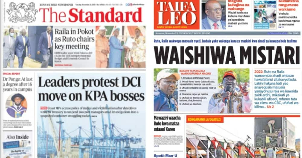 Kenyan Newspapers Review For November 23.