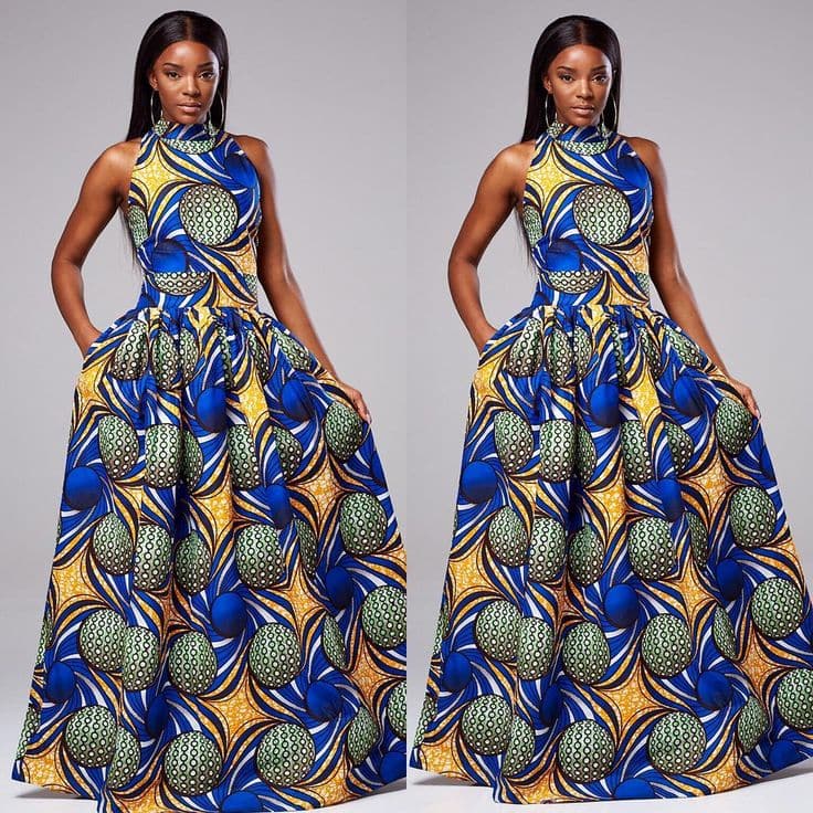 trending kitenge long dresses designs