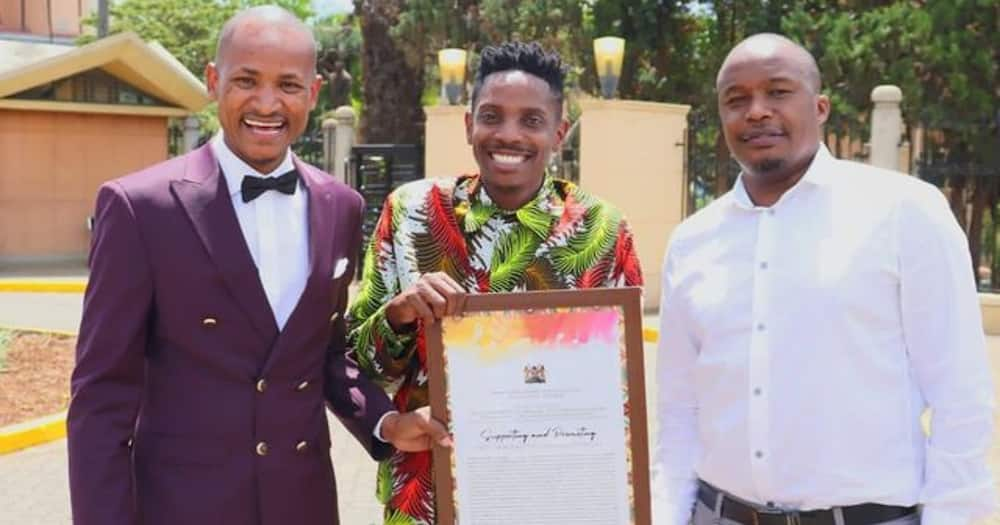 Jaguar, Babu Owino Receive Eric Omondi's 75% Local Content Bill at Parliament Week after Comedian's Arrest - Tuko.co.ke