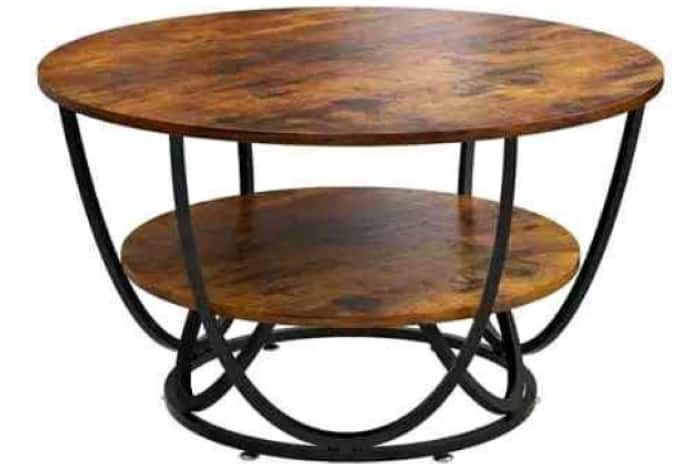 Wood & iron framed stylish wooden coffee table