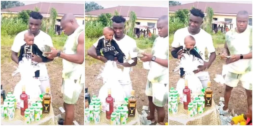 Nigerians react as man frowns while spraying N20 notes on kid celebrating birthday, video goes viral