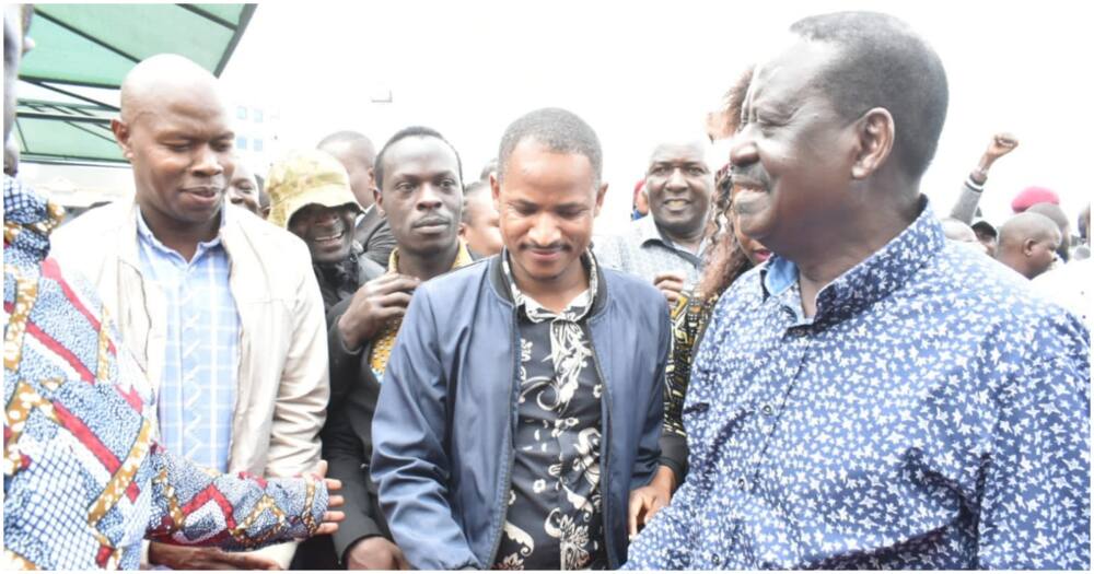 Babu Owino and Raila Odinga. Photo; Babu Owino.
