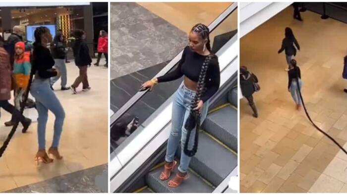 Lady Spotted at Mall With Long Snake-Like Braids, Leaves Netizens Buzzing: "Makes no Sense"