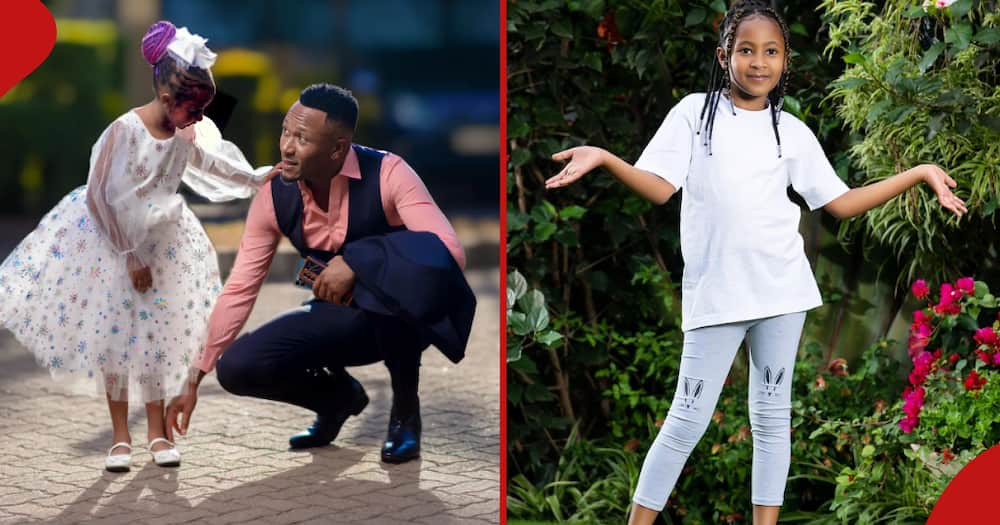DJ Mo spends time with his daughter Ladasha Wambo (l). Wambo poses for a photo (r).