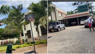 Senator Ledama Ole Kina Shows off Expansive Compound, His Flashy Cars While Playing Basketball