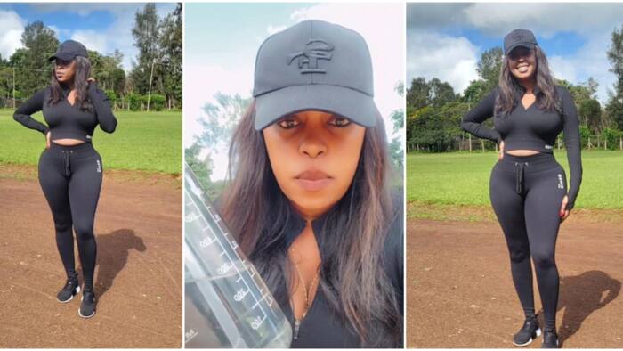 Lilian Muli Shows Off Curvy Figure While Attending Son's Soccer Match