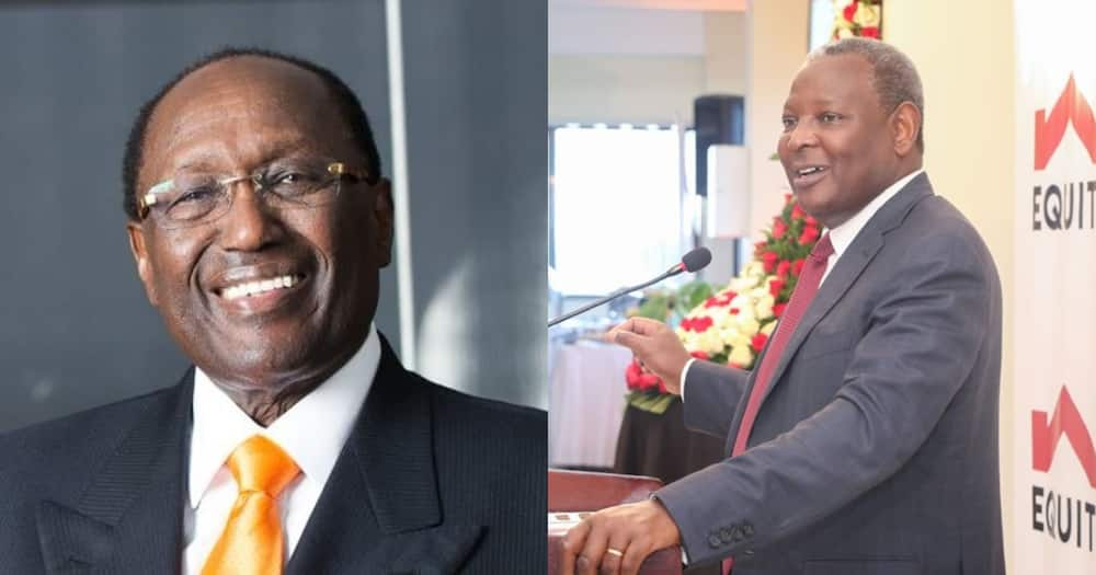 Chris Kirubi (l) and James Mwangi at past events.