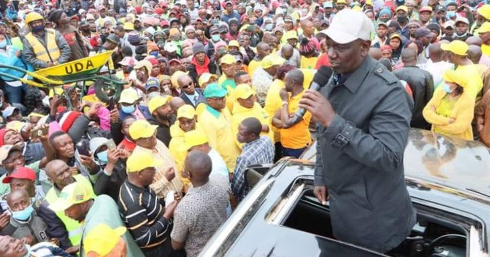 Wiliam Ruto addressing Nyandarua residents.