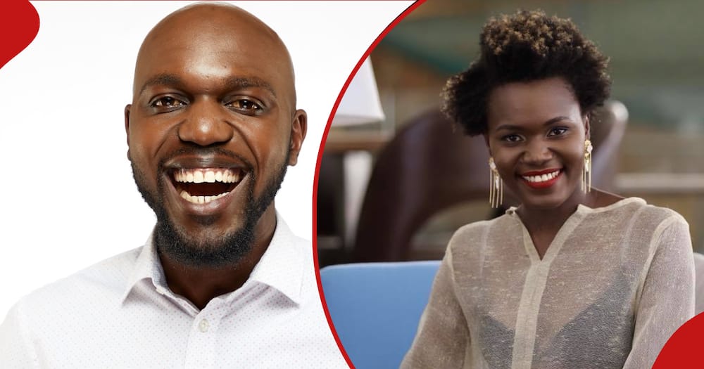Journalist Larry Madowo in first frame and second frame shows his sister Liz Madowo.