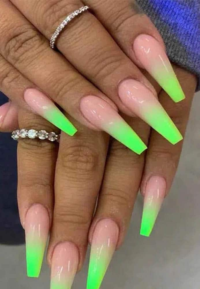 ombre coffin nail designs