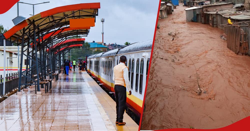 Floods lead to suspension of Kenya Railways commuter services.