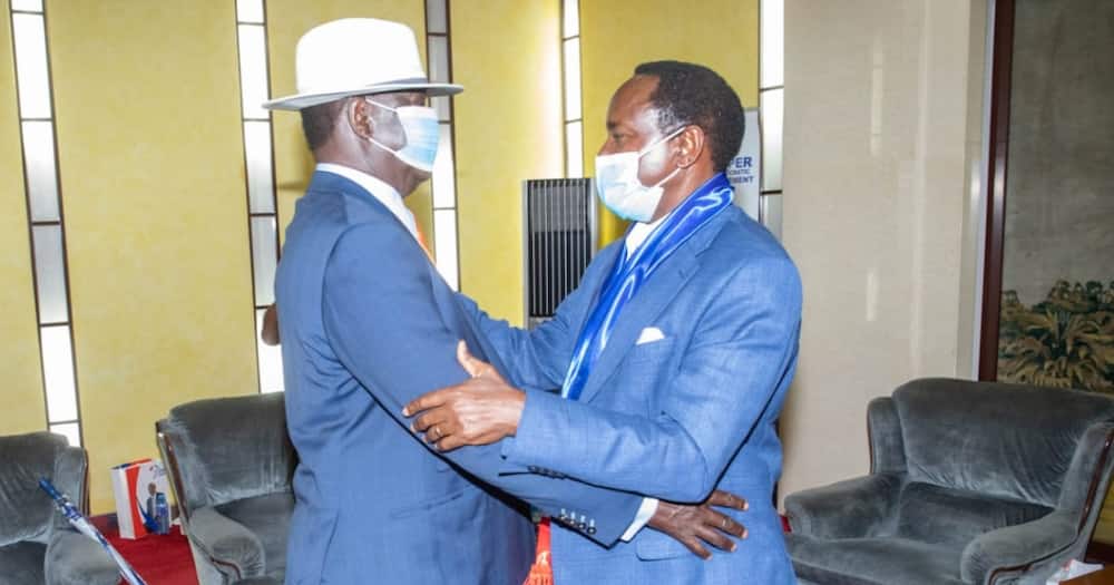 ODM leader Raila Odinga (r) and the Wiper boss Kalonzo Musyoka. Photo: ODM.