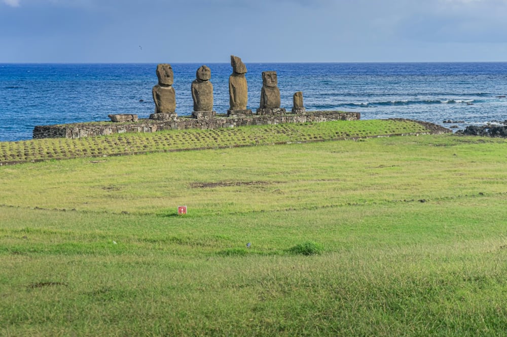 The stone statues  of Easter Island