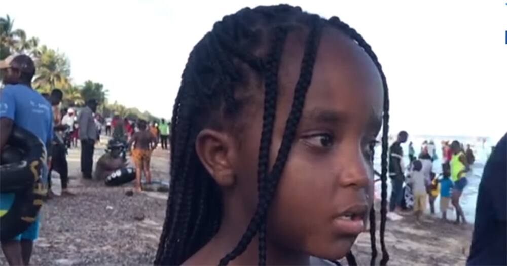 Caren Kimani at the beach.