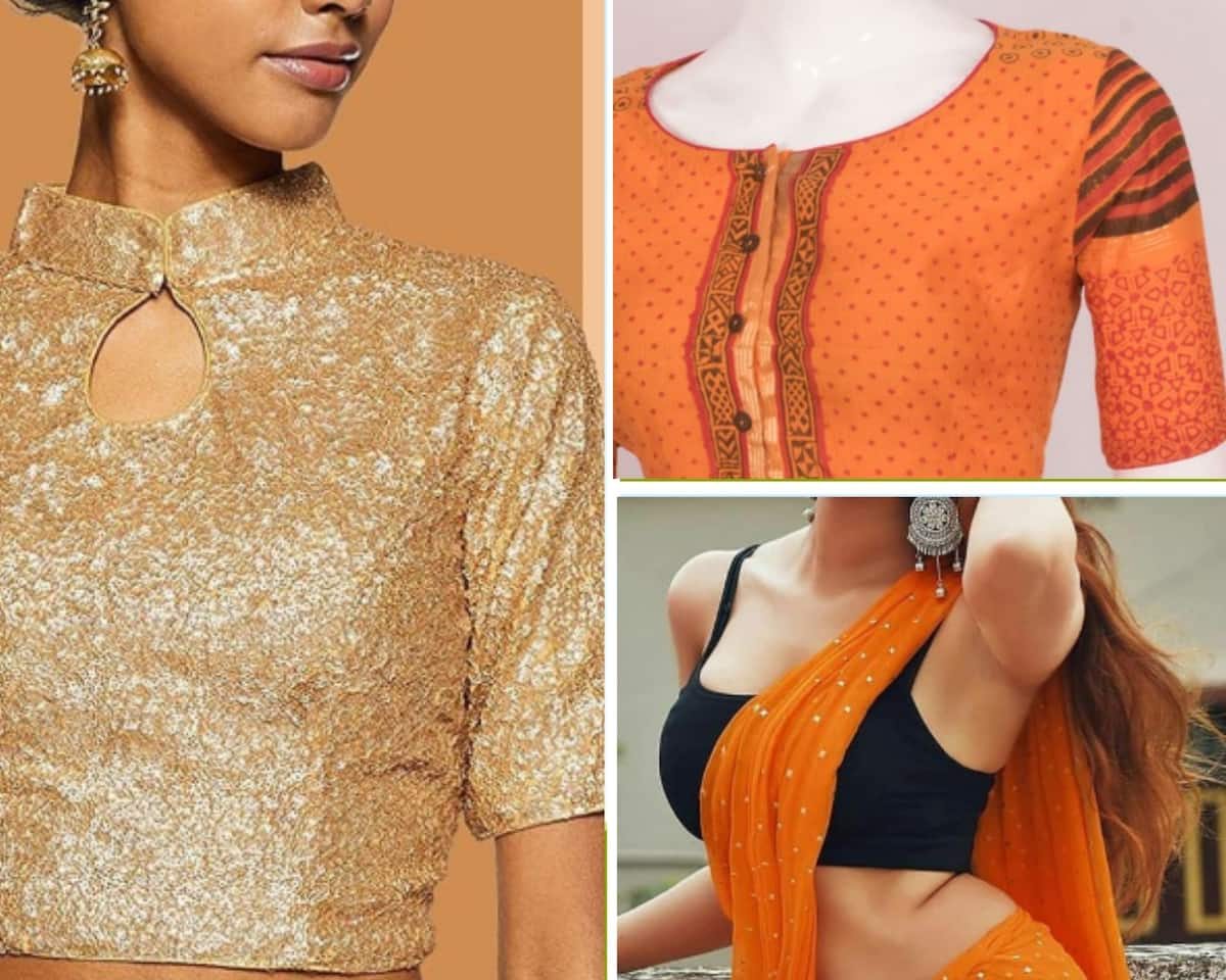 9 Modern Collection of Cotton Saree Blouse Neck Designs