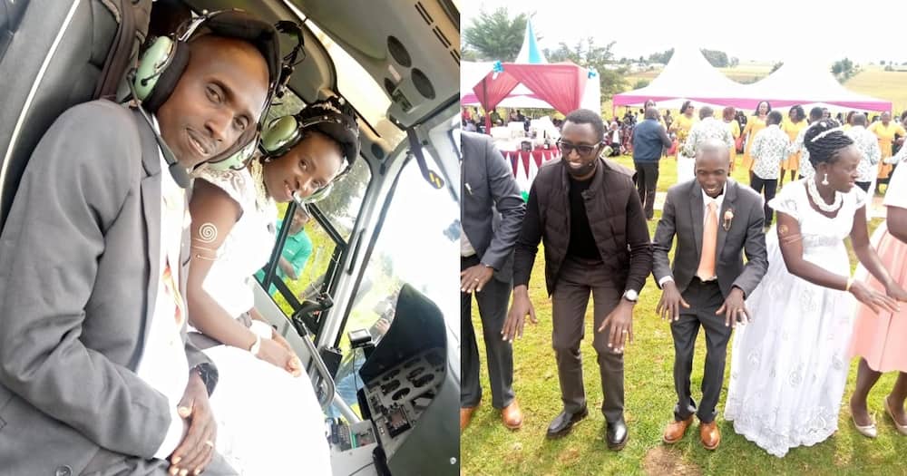 Uasin Gishu Tycoon Buzeki Treats Newlywed Couple to Chopper Ride During Wedding