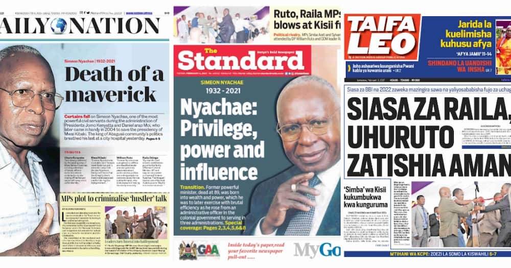 Newspapers review for February 2: MPs plot to criminalise Ruto's hustler narrative