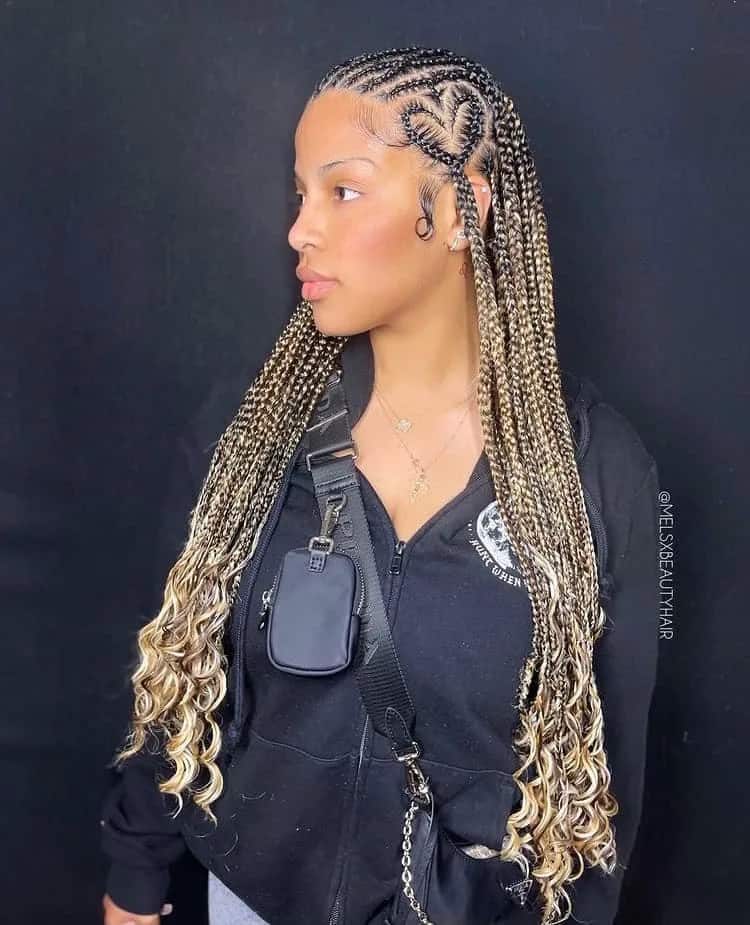 20 cutest knotless braids with heart hairstyle trends for 2022