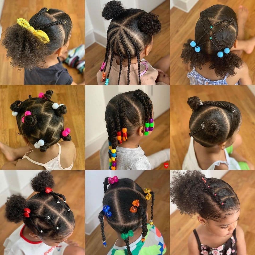 SA Hairdresser Tightly Braids Kid's Extremely Short Hair Using
