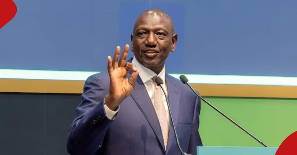 President William Ruto speaking during the Africa Climate Summit in 2023