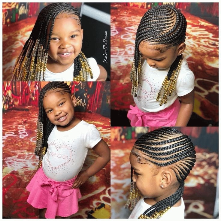 Cute Kids Braided Hairstyles With Beads