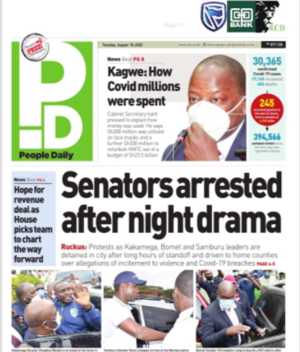 Newspapers review for August 18: Lands commission backs Ruto in Weston Hotel dispute