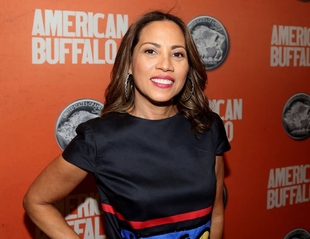 Elizabeth Rodriguez poses at the opening night of "American Buffalo" on Broadway