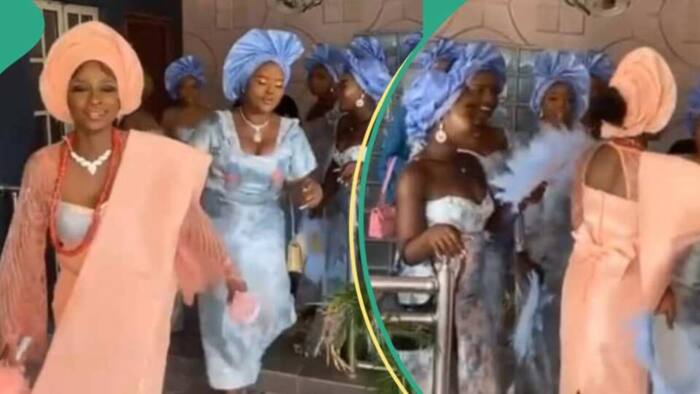Drama as Angry Bride Pushes Her Bridesmaid on Wedding Day, Video Goes Viral