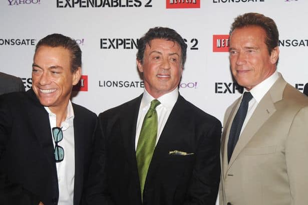 Veteran actors Stallone, Schwarzenegger and Van Damme motivate fans with workout video