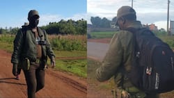 KDF Day: 5 Photos of Kitale Comedian Mkenya Walking 47kms to Honour Kenyan Military