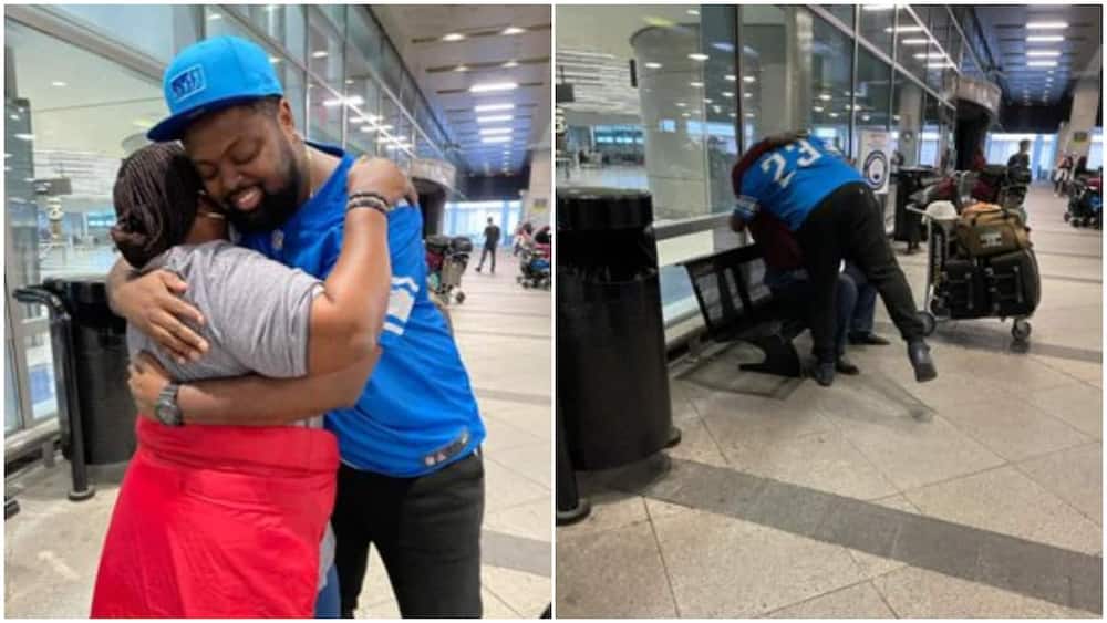 After 7 years of being apart, Nigerian man flies parents to America to see their grankids