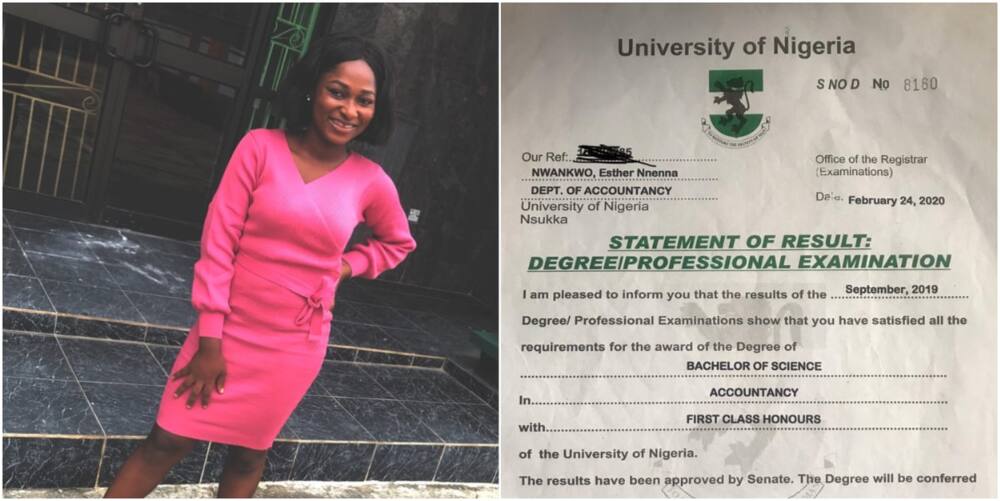 Lady graduates with 1st class after dad denied her varsity education because she's female